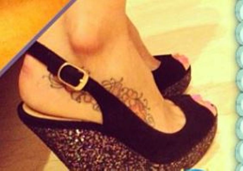 Soniya Mehra's tattoo on her foot