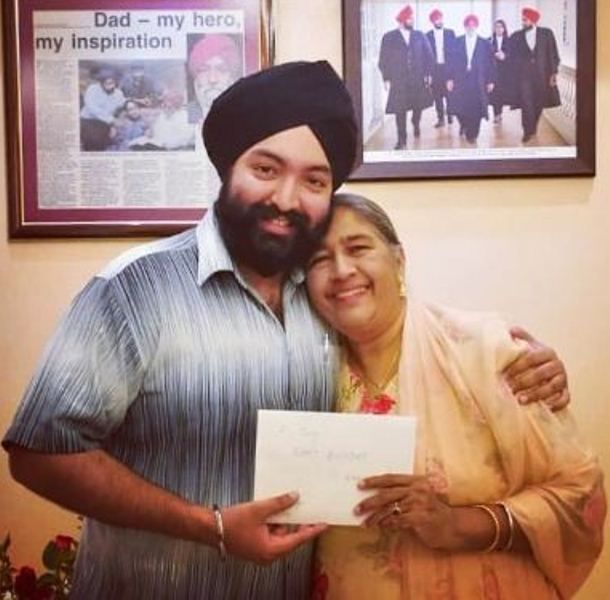 Sukhjit Singh Gill with his mother