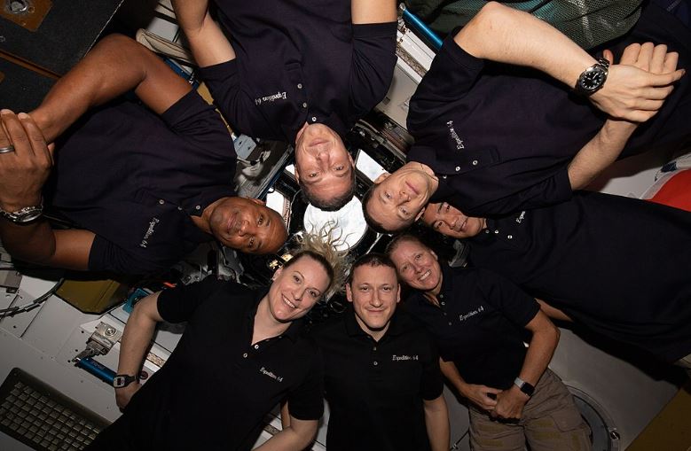 Victor J. Glover with his crew at Node 3 of the International Space Station