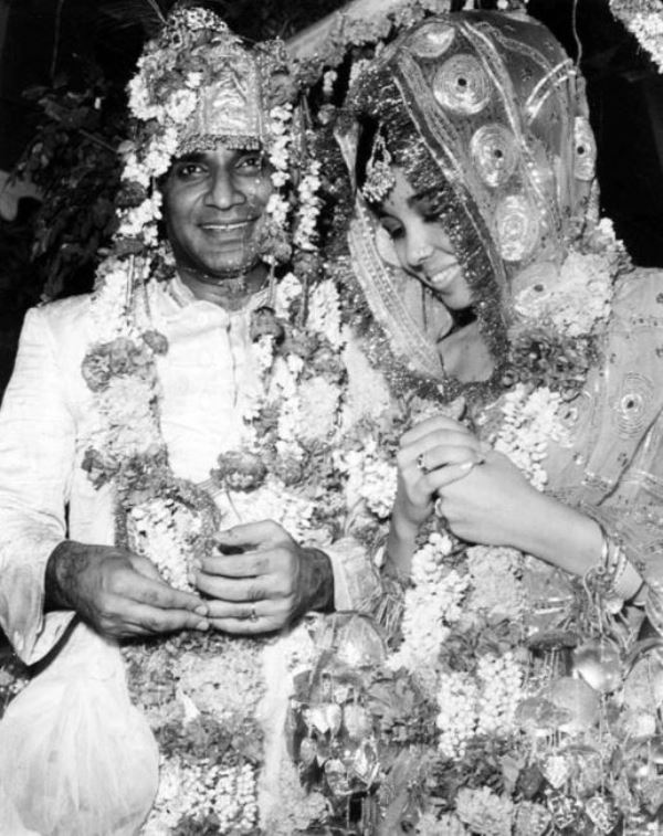 Wedding picture of Yash Chopra and Pamela Chopra