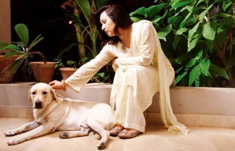 Zeba Bakhtiar with her dog