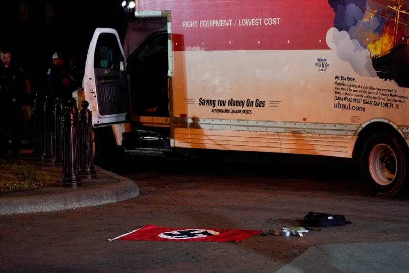 A Nazi flag and other objects were removed from the truck
