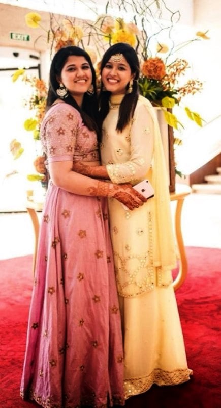 A photo of Praveen Sood's daughters Aashita Sood (right) and Anoushka Sood