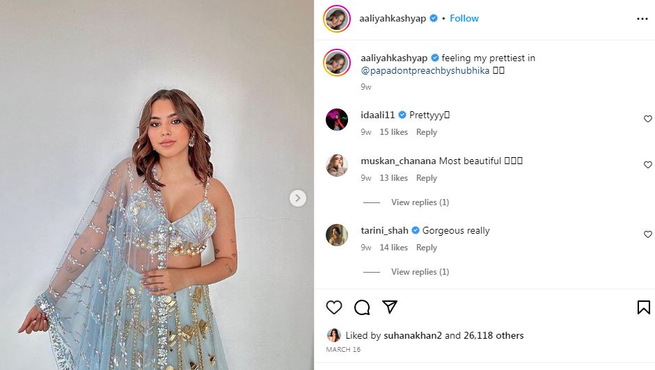 Aaliyah Kashyap's Instagram post