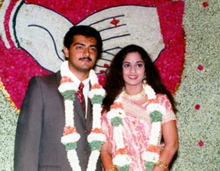 Ajith Kumar and Shalini's wedding picture