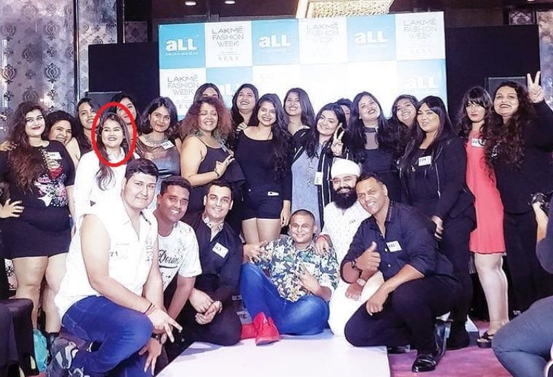 Akshaya Naik (Standing second from the left in white) at Lakme Fashion Week