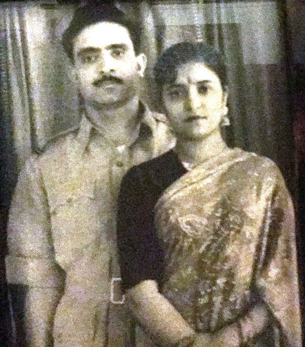 An old photo of Rajiv Luthra's mother and father