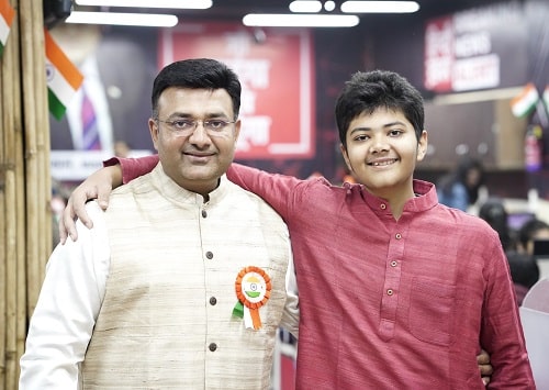 Atul Agrawal with his son