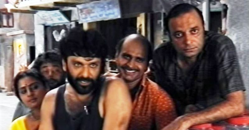 Avtar Gill (in the middle of the first row) in a scene of Nukkad