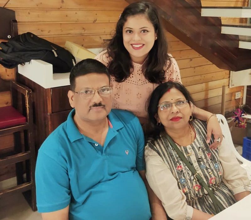 Bhawana Kishore with her parents