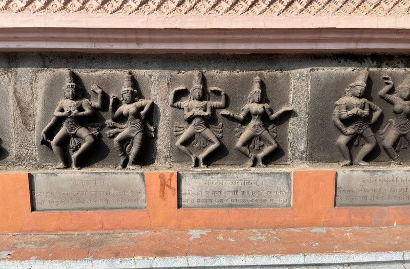 Carvings designed by Padma Subrahmanyam in the Nataraja Temple, Satara