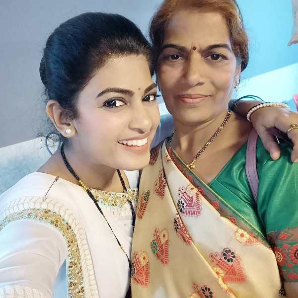 Dhanashri Kadgaonkar with her mother