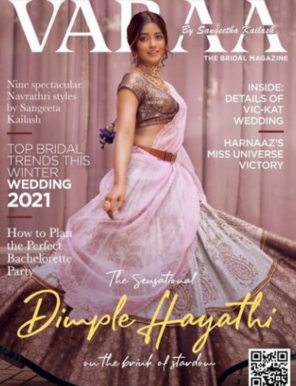 Dimple Hayathi on the cover of Varaa magazine