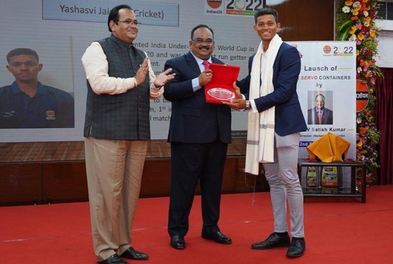 IOCL felicitated Yashasvi Jaiswal for his good performance in different tournaments
