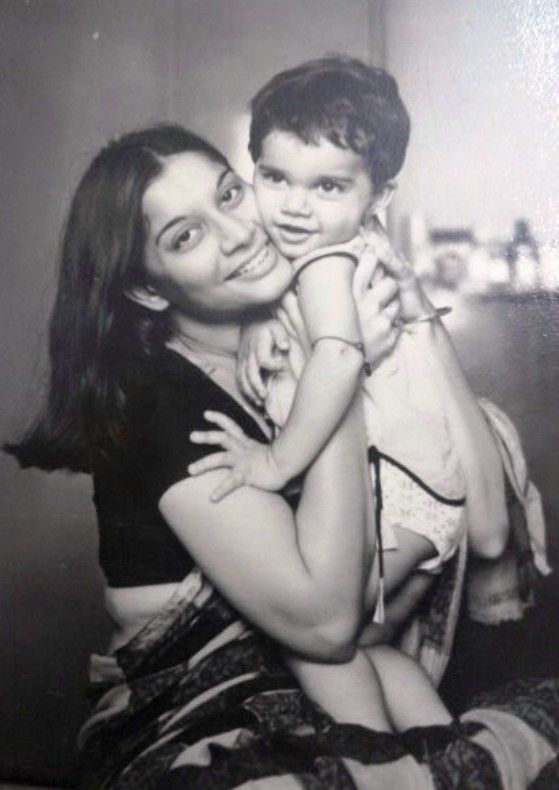 Indraneel Bhattacharya with his mother