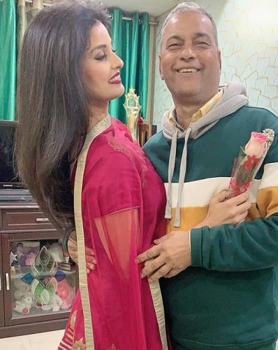 Kanchan Dogra Negi with her father