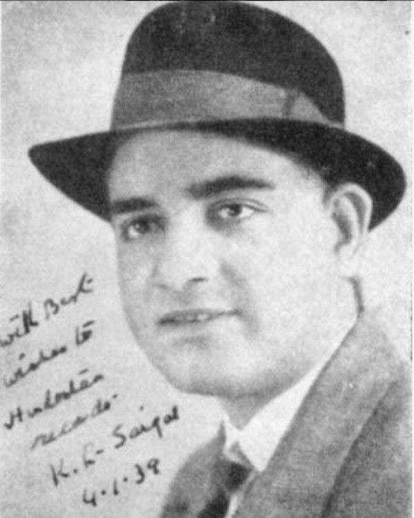 Kundan Lal Saigal signature on 4 January 1939