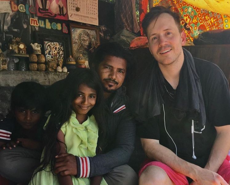 Maleesha Kharwa with her father, brother, and American actor Robert Hoffman