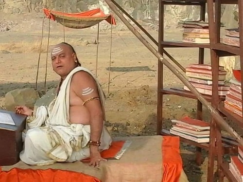 Manoj Joshi on the sets of Chakravartin Ashoka Samrat