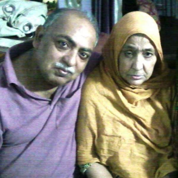 Munawwar Rana with his mother
