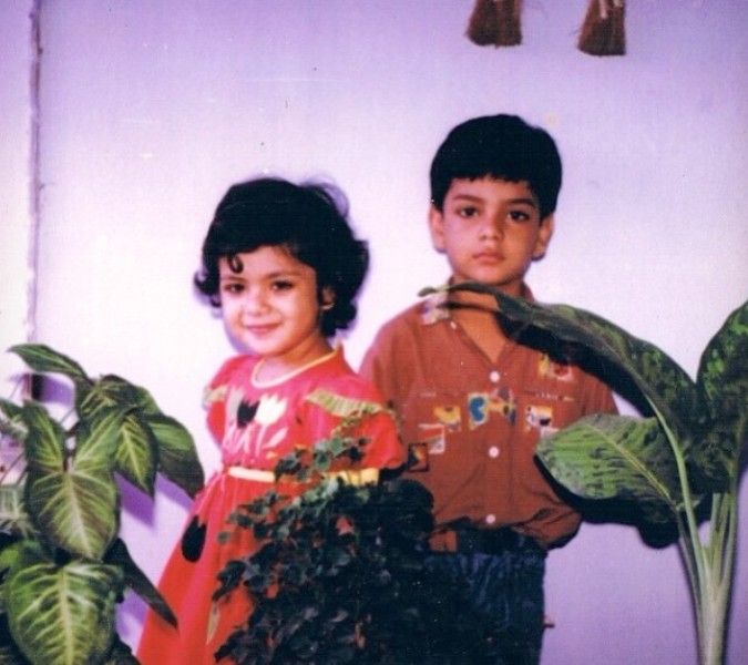 Nikita Singh (left) with her brother