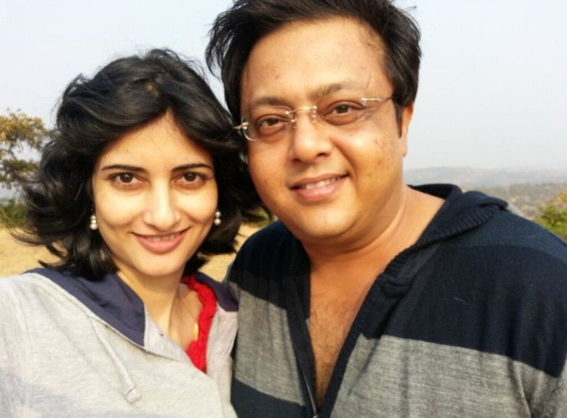 Nitesh Pandey with his second wife, Arpitaa Pandey