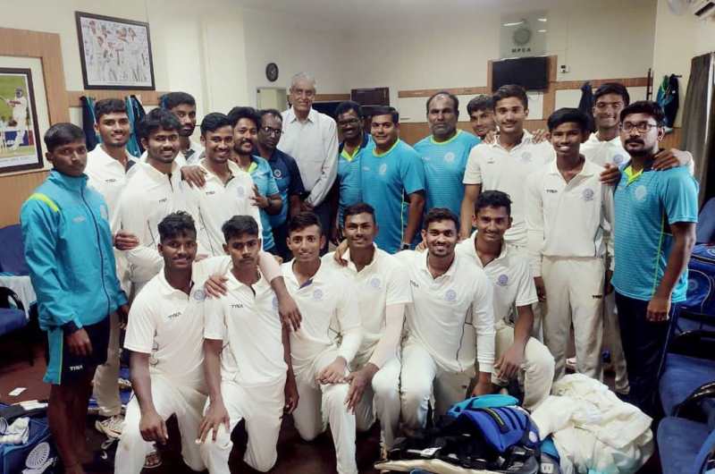 Nitish Kumar Reddy (second row, third from right) with the Andhra Under-16 team