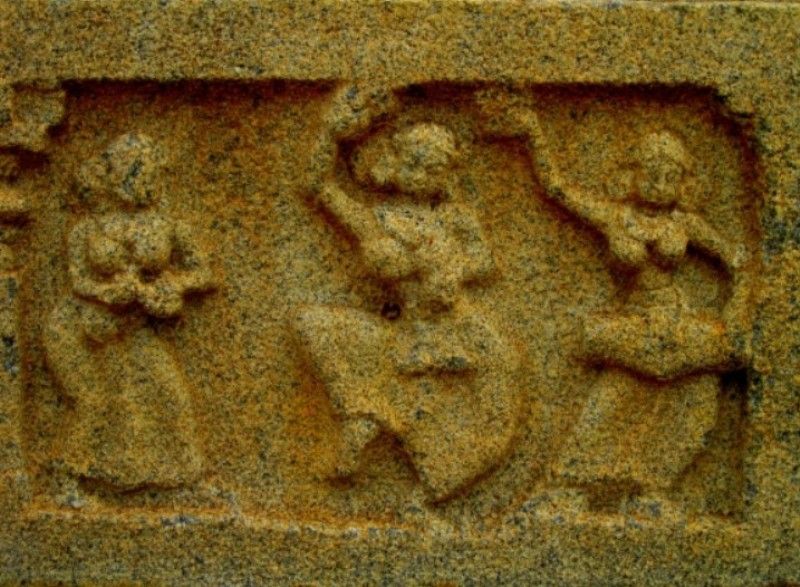 One of the carvings designed by Padma Subrahmanyam in the Nataraja Temple, Satara