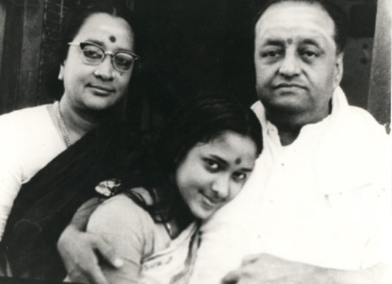 Padma Subrahmanyam with her father, Krishnaswami Subrahmanyam, and mother, Meenakshi Subrahmanyam