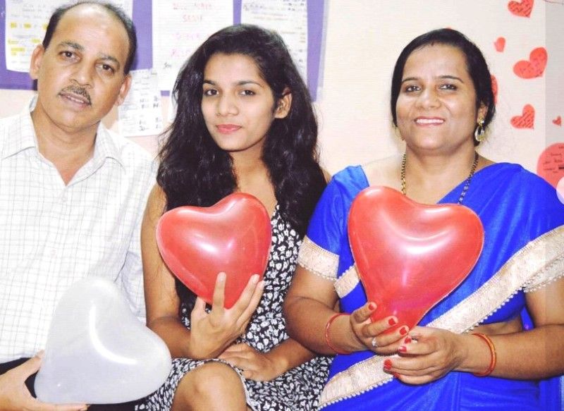 Pooja Khanduri with her parents