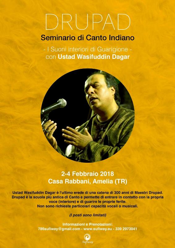 Poster of Dhrupad Singing Seminar in Italy in 2018