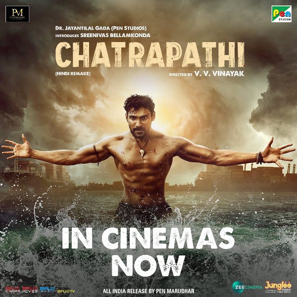 Poster of V. V. Vinayak's Bollywood debut film, Chatrapathi