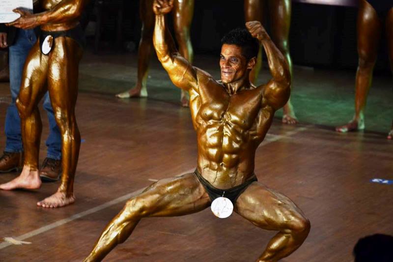 Premraj Arora during a body building competition