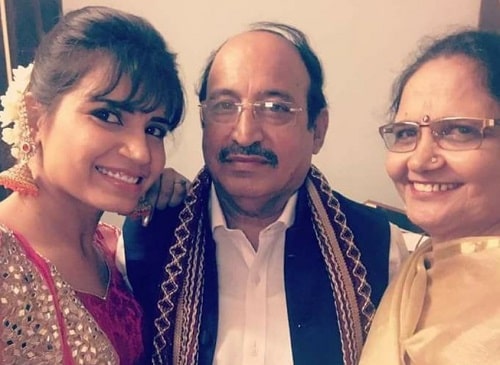 Priya Ahuja with her parents