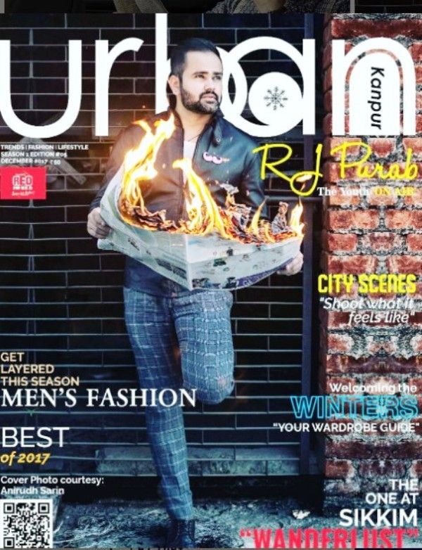 RJ Purab featured on the cover page of the Urban Kanpur magazine