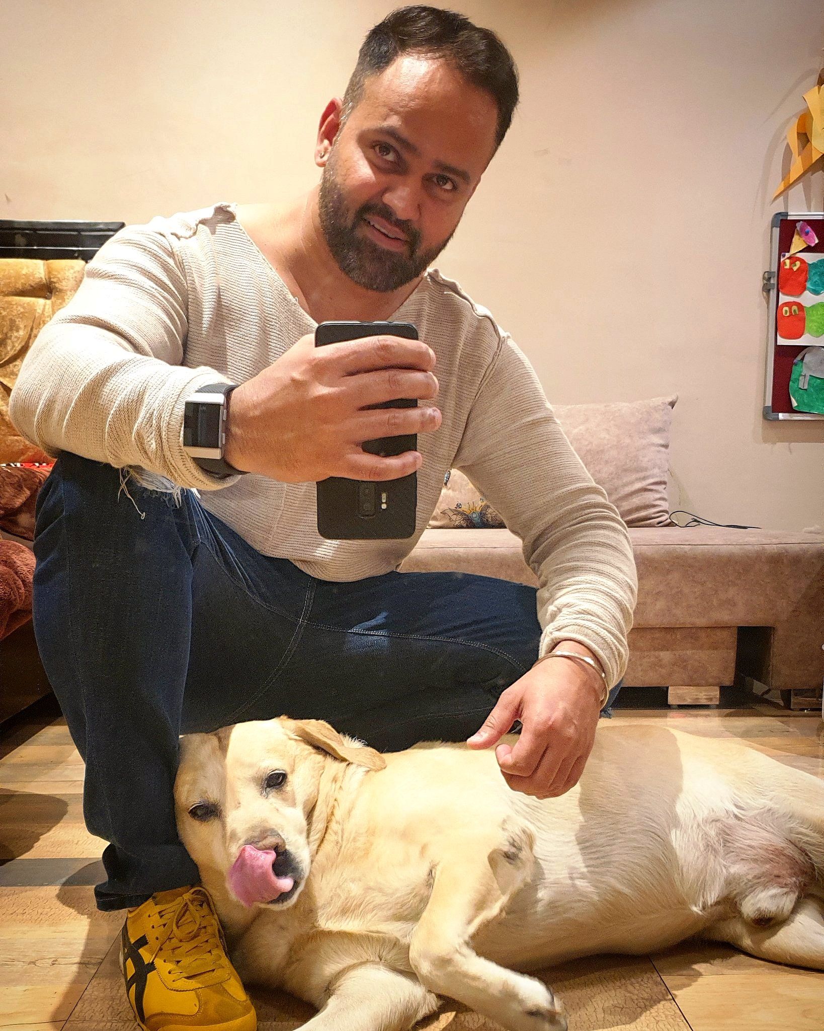 RJ Purab with his dog, Sasha