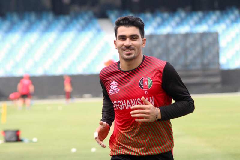 Rahmanullah Gurbaz during a practice session in the 2022 T20I World Cup
