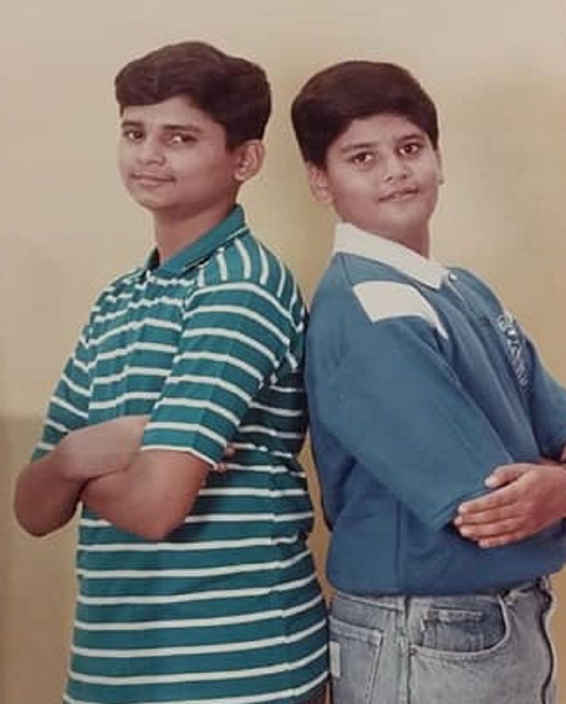 Rahul Narwekar (right) when he was a youngster