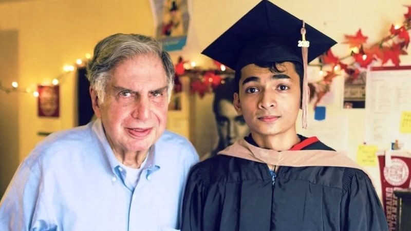 Ratan Tata with Shantanu Naidu during his graduation ceremony at Cornell University