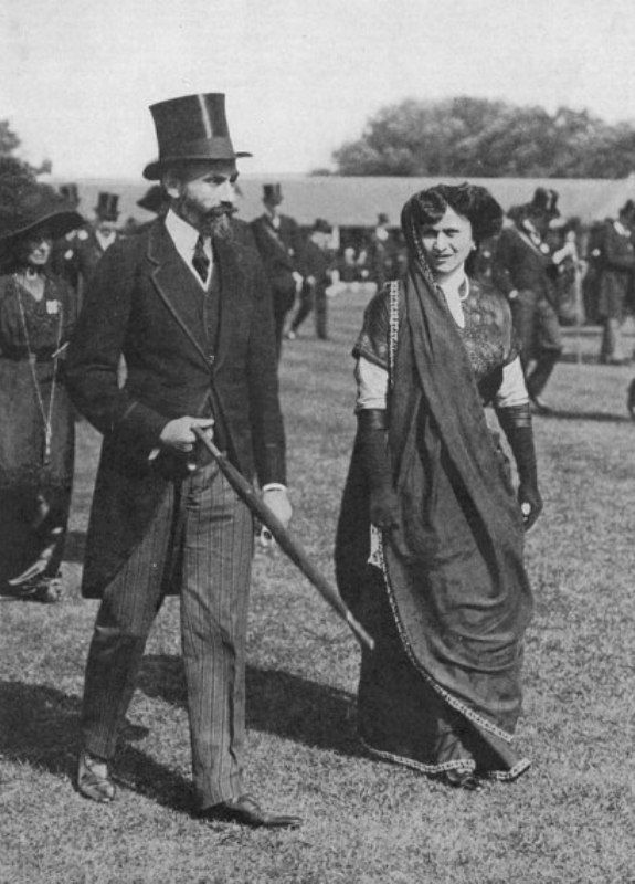 Ratanji Tata with his wife, Navajbai Tata