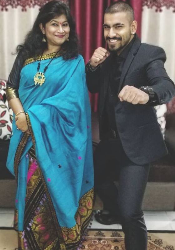 Rohan Pillai with his mother, Rupa Pillai