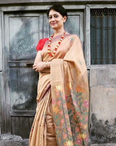 Rupali Barua wearing a saree from her clothing line