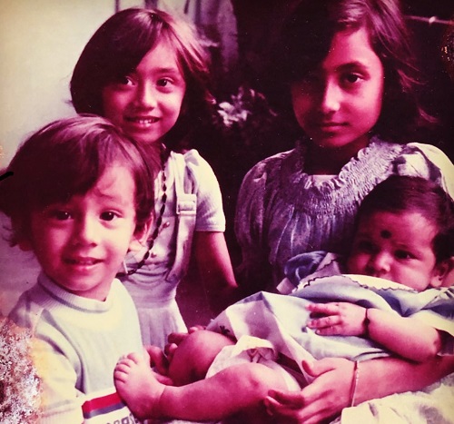 Rupali Barua's childhood picture with her sisters