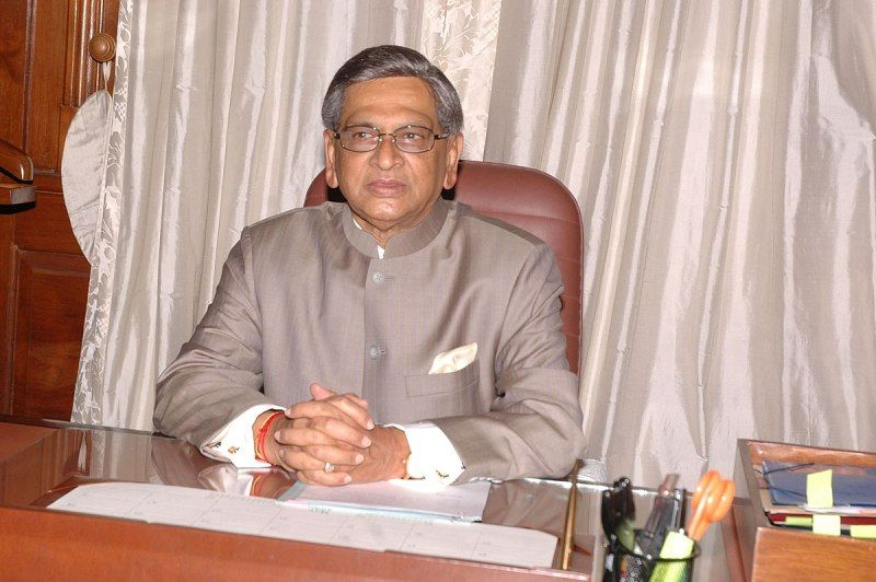 S. M. Krishna in his office after taking charge as Minister of External Affairs in New Delhi on 25 May 2009
