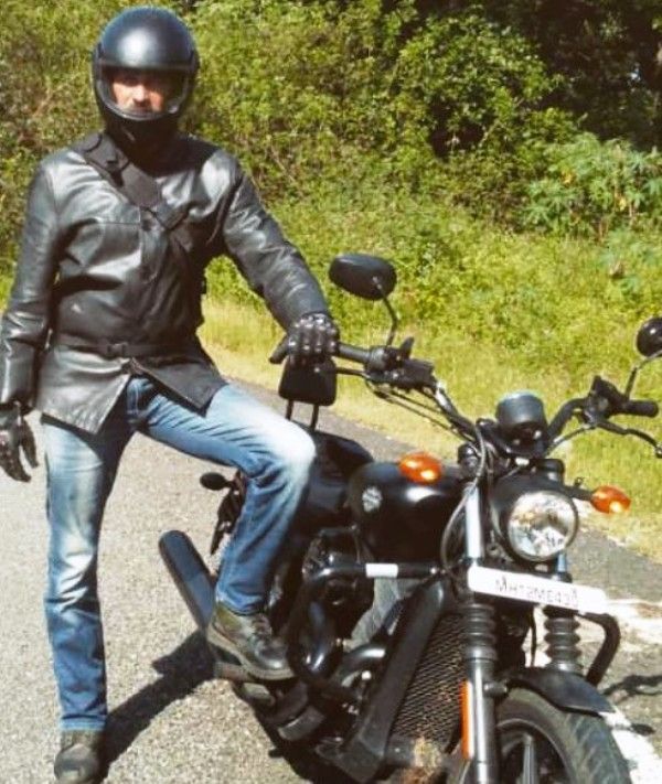 Sameer Dharmadhikari with his Harley Davidson