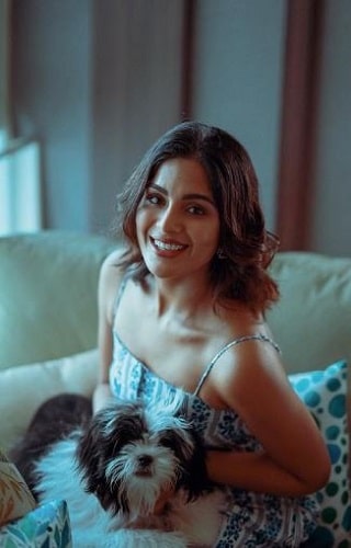Samyuktha Menon with her pet dog