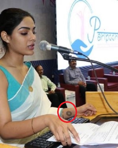 Samyuktha Menon's tattoo on left forearm