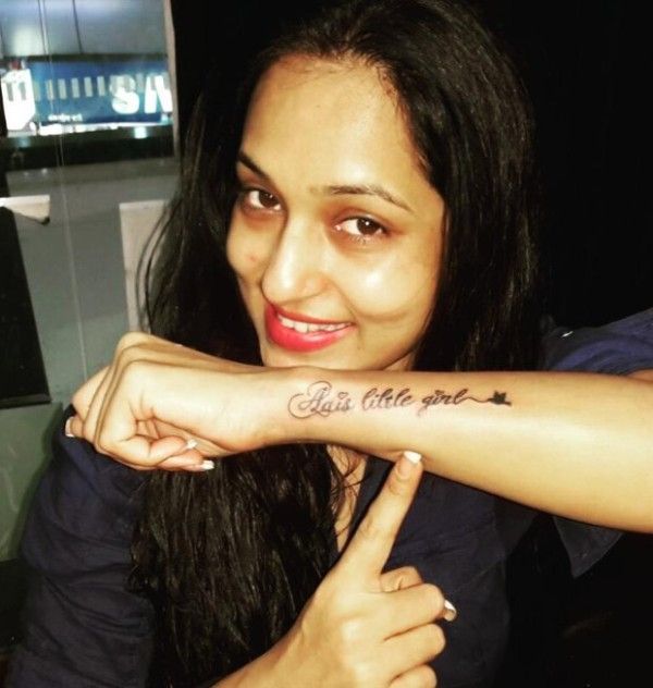 Sangeeta Kapure's Tattoo on her forearm