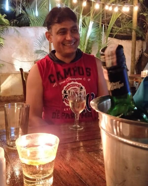 Sanjeev Tyagi while consuming alcohol