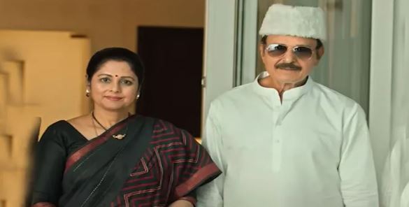Sarath Babu and Jayasudha in a scene from the film Malli Pelli